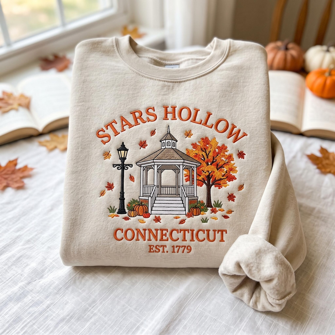 Embroidered Star Hollow Sweatshirt, Where You Lead I Will Follow