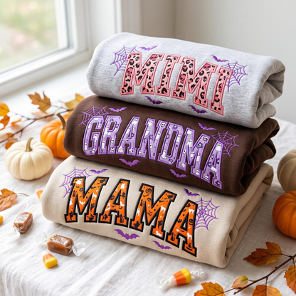 Embroidered Custom Mama Mimi Sweatshirt, Matching Cozy Season Crewneck