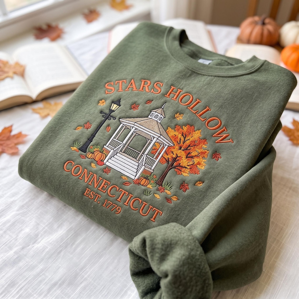 Embroidered Star Hollow Sweatshirt, Where You Lead I Will Follow