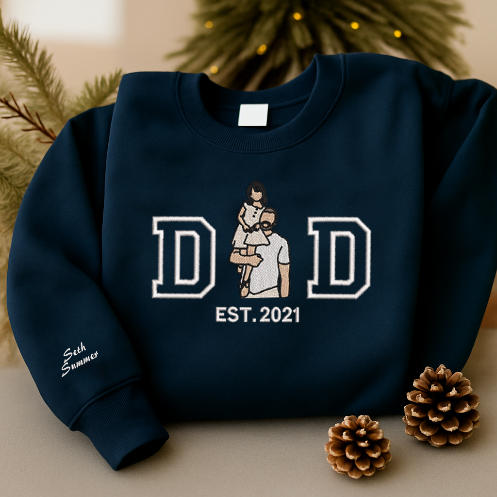 Personalized Embroidered Family Photo Hoodie Sweatshirt T-Shirt