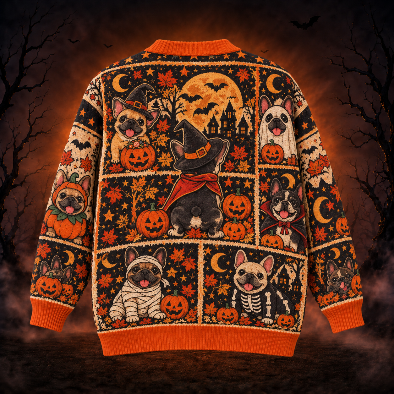 Halloween Custom Dog Breed Spooky Season Ugly Cardigan
