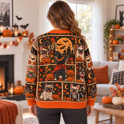 Halloween Custom Dog Breed Spooky Season Ugly Cardigan