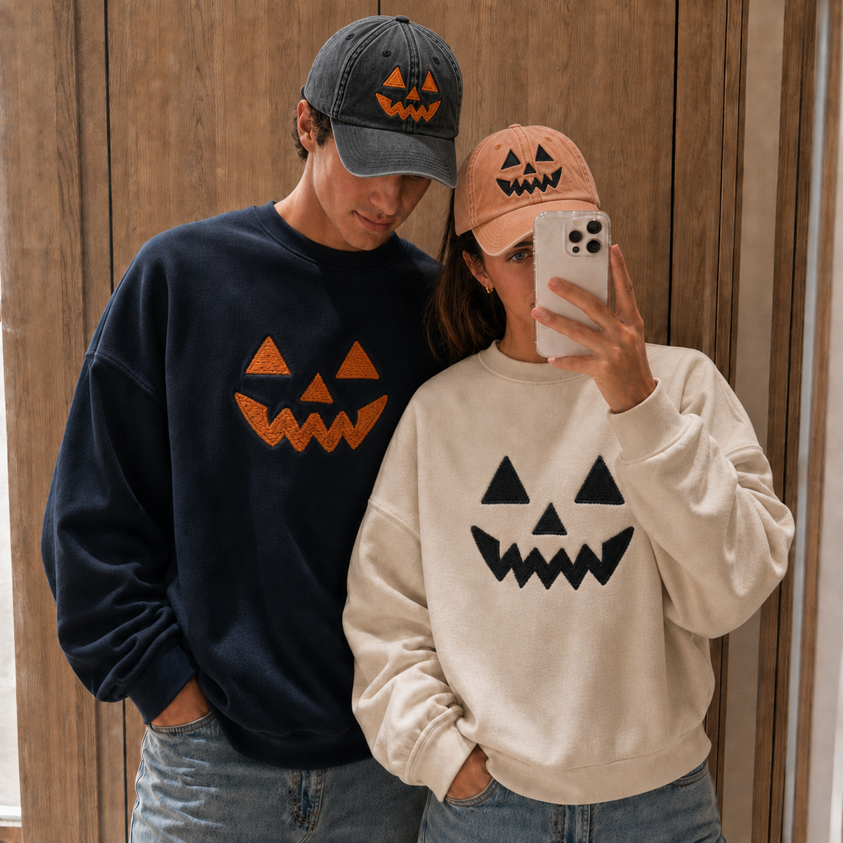 Halloween Embroidered Custom Horror Sweatshirt And Cap