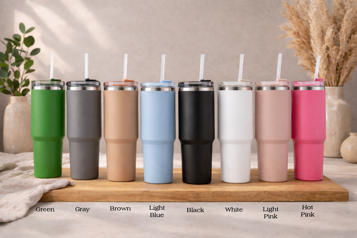 American Mom Personalized Text 40oz Insulated Mug with Handle and Straw Stainless Steel Custom Travel Cup Gift for Family Friends Couples