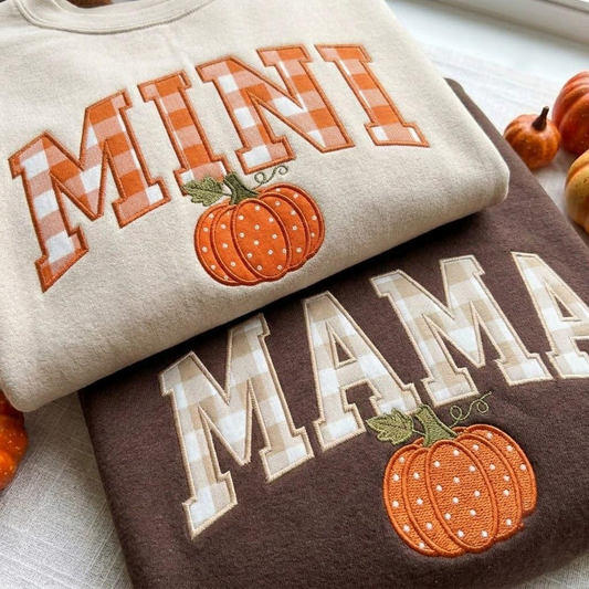 Embroidered Custom Mama Mimi Sweatshirt, Matching Cozy Season Crewneck
