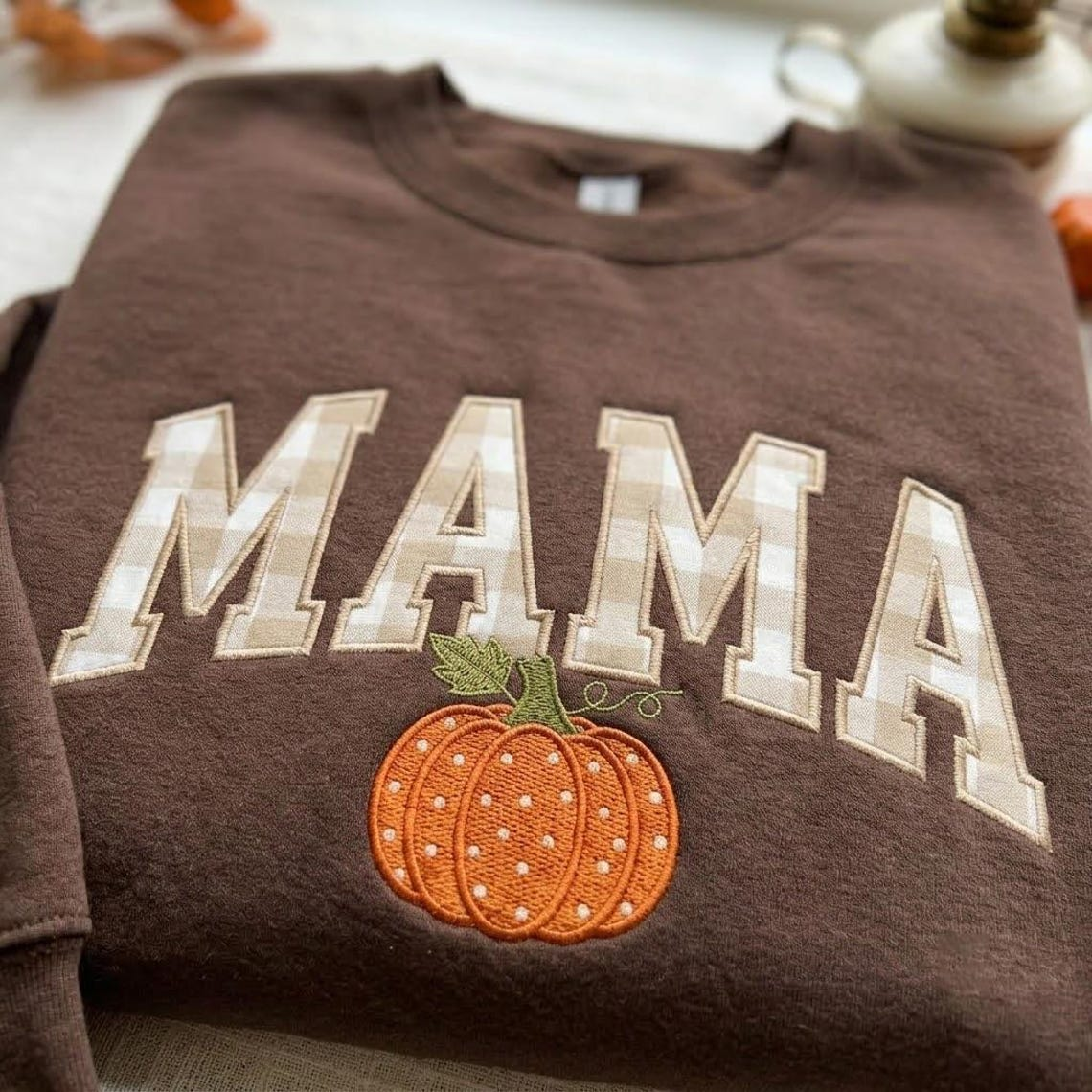 Embroidered Custom Mama Mimi Sweatshirt, Matching Cozy Season Crewneck