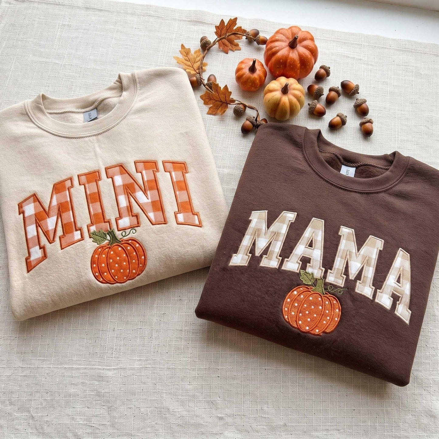 Embroidered Custom Mama Mimi Sweatshirt, Matching Cozy Season Crewneck