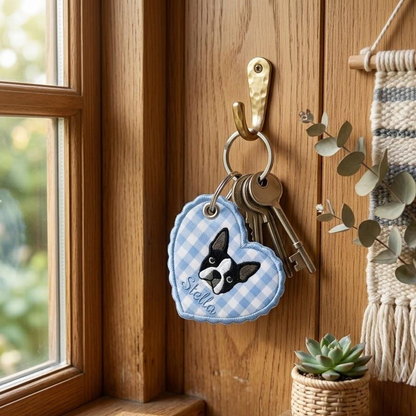 Embroidered Custom Pet Portrait Keychain