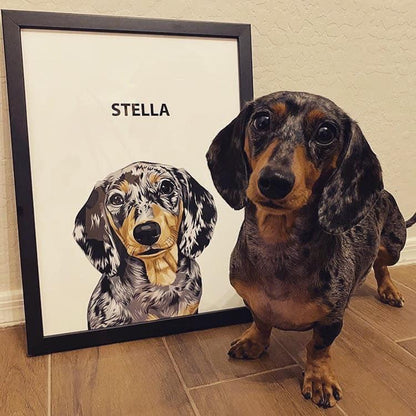 Custom Framed Poster Pet Portrait - One Pet