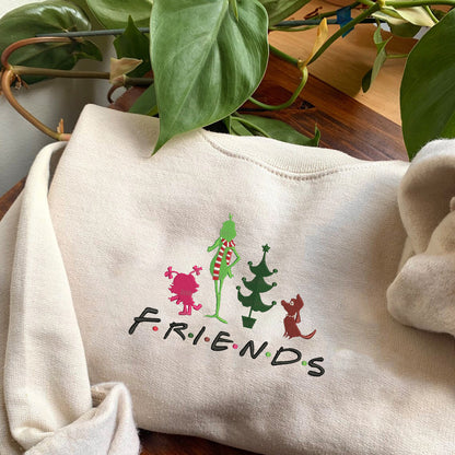 Embroidered Christmas The G-r-i-n-c-h Friends Hoodie Sweatshirt T-Shirt