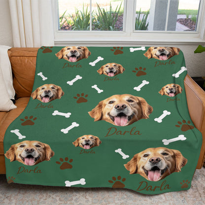 Personalized Pet Dog Cat Photo And Name Custom Soft Blanket