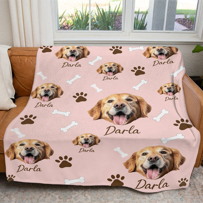Personalized Pet Dog Cat Photo And Name Custom Soft Blanket