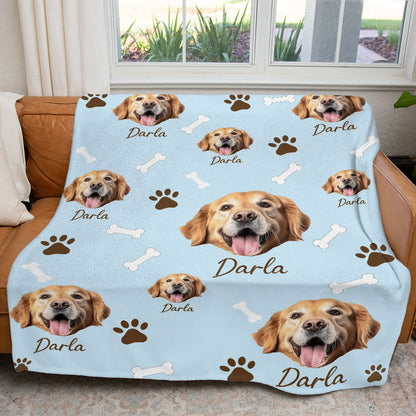 Personalized Pet Dog Cat Photo And Name Custom Soft Blanket