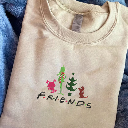 Embroidered Christmas The G-r-i-n-c-h Friends Hoodie Sweatshirt T-Shirt