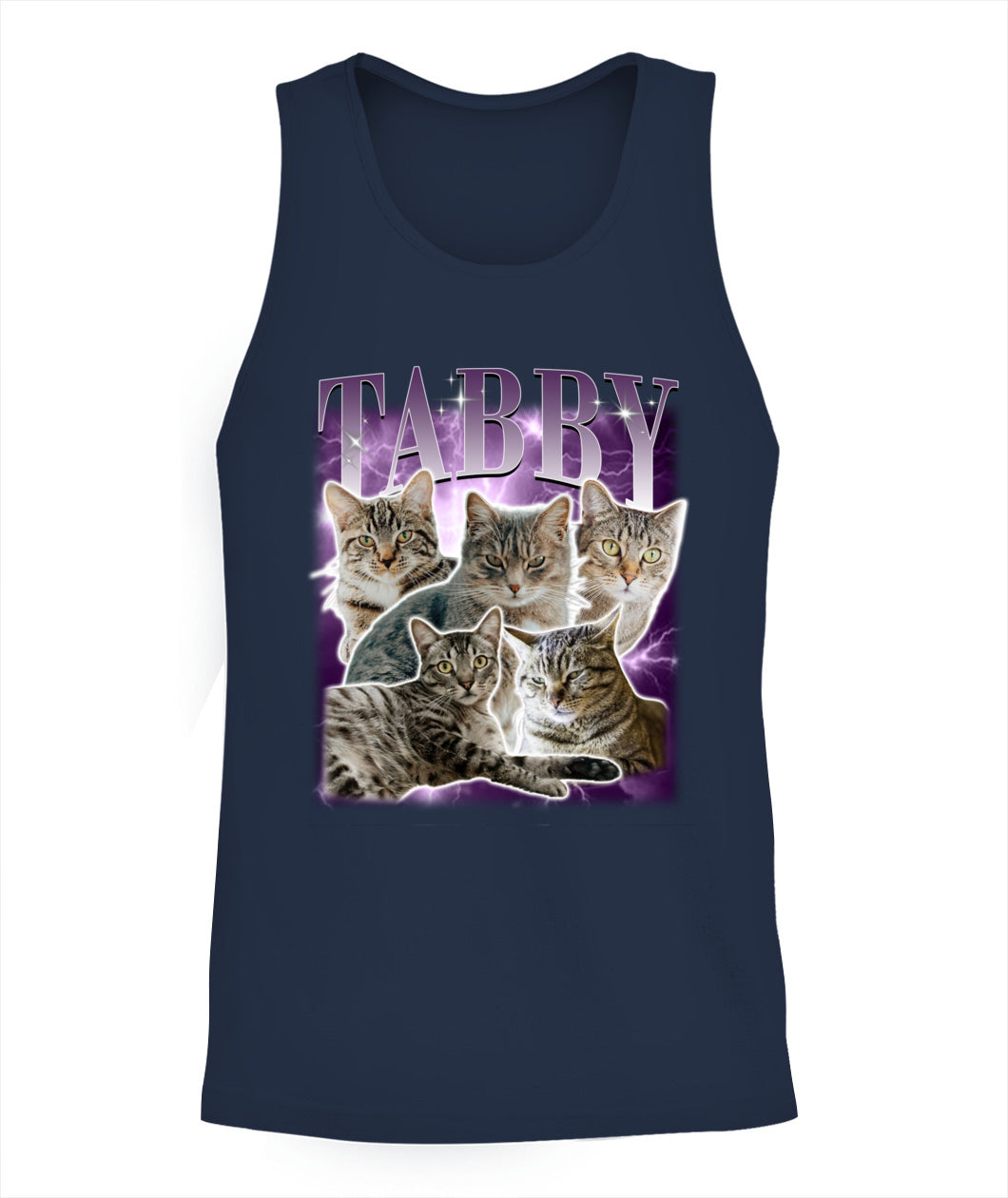 Personalized Pet Dog Cat Vintage Photo And  Name Printed Unisex Tank Top