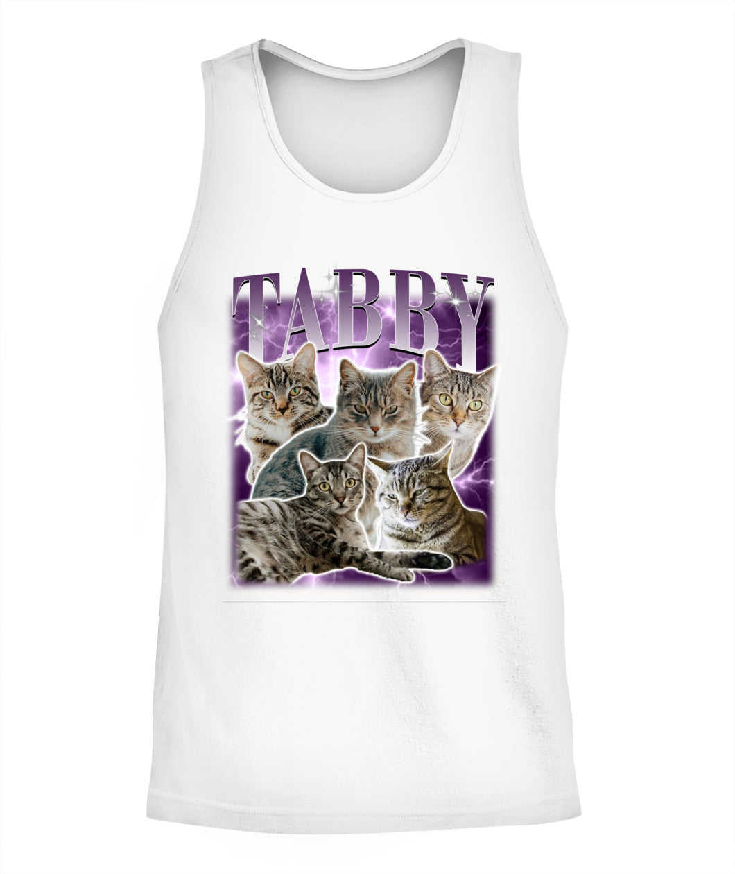 Personalized Pet Dog Cat Vintage Photo And  Name Printed Unisex Tank Top