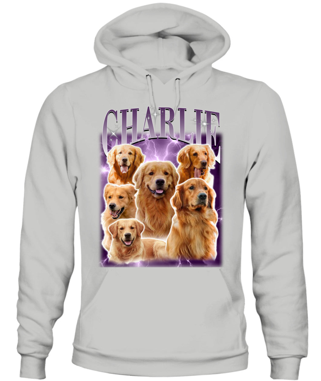 Personalized Pet Dog Cat Vintage Photo And  Name Printed Unisex Hoodie