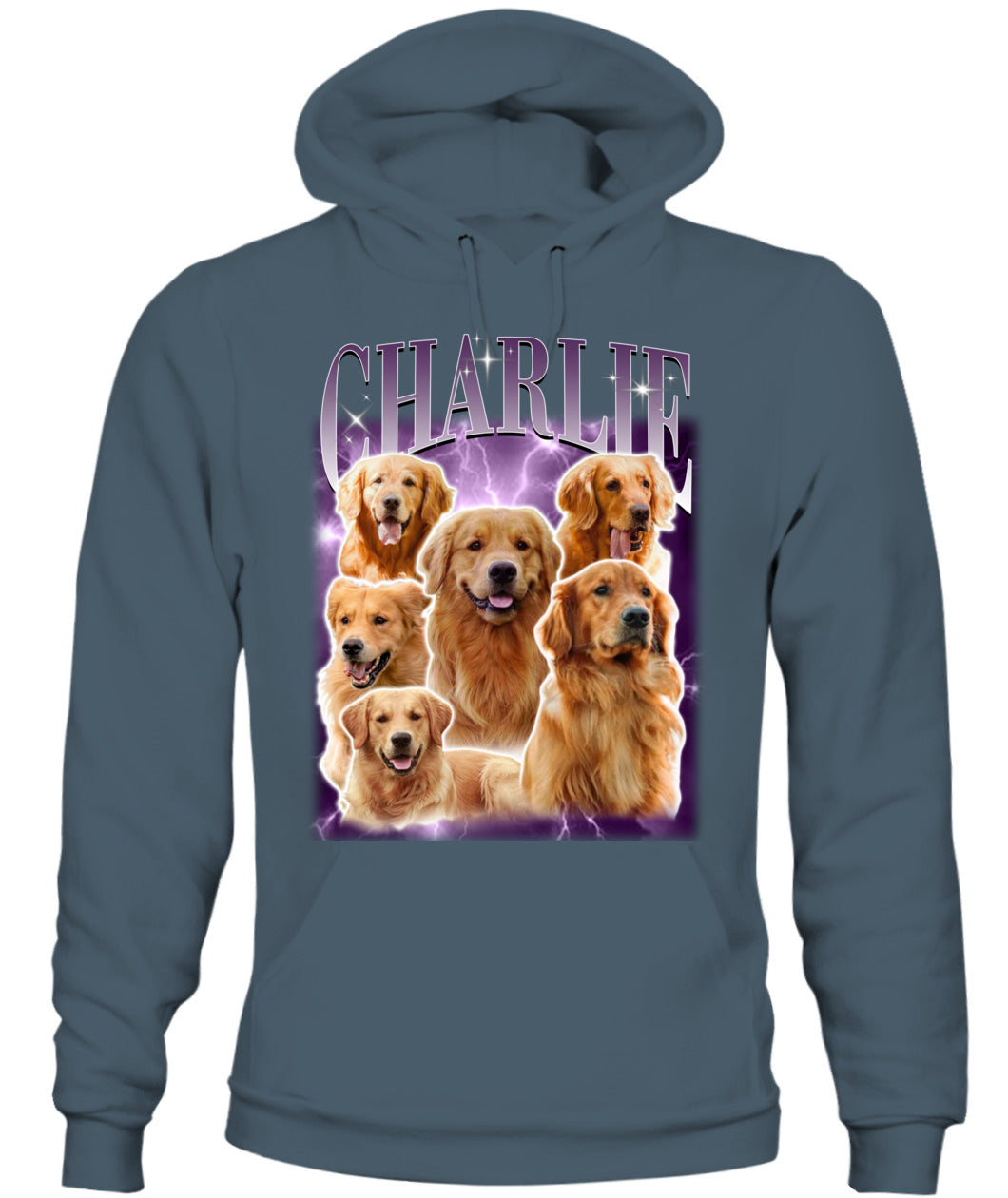 Personalized Pet Dog Cat Vintage Photo And  Name Printed Unisex Hoodie