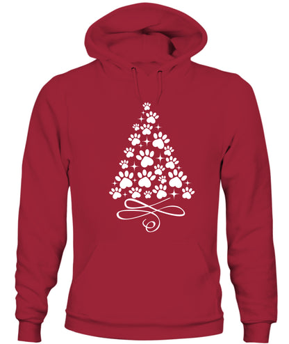 Paw Tree Merry Christmas Graphic Apparel