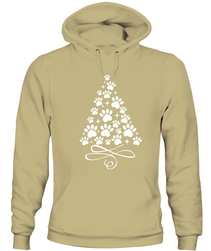 Paw Tree Merry Christmas Graphic Apparel