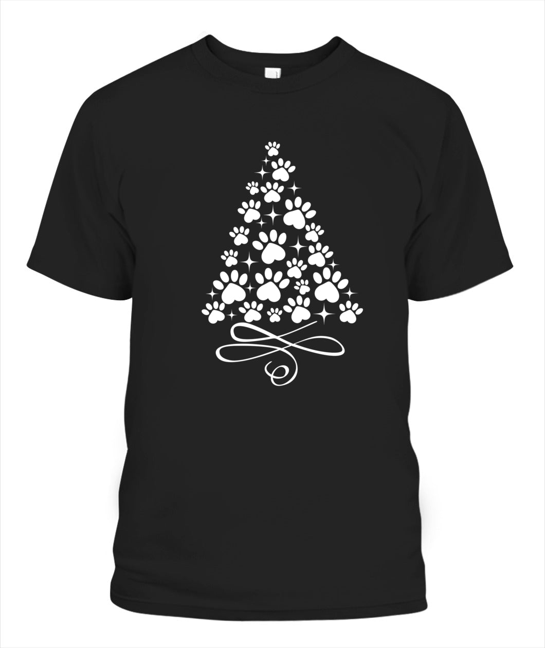 Paw Tree Merry Christmas Graphic Apparel