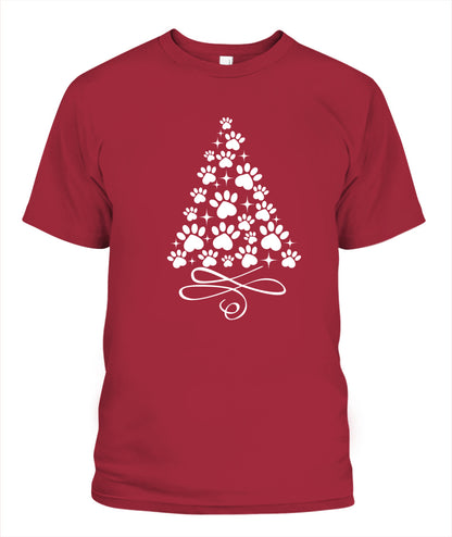 Paw Tree Merry Christmas Graphic Apparel