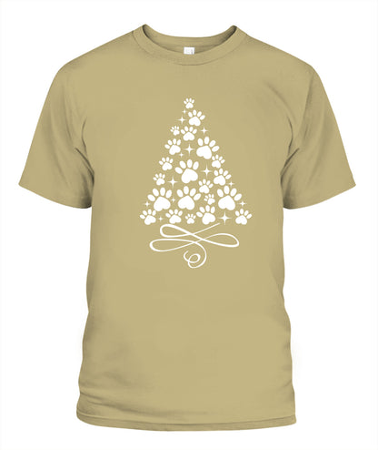 Paw Tree Merry Christmas Graphic Apparel