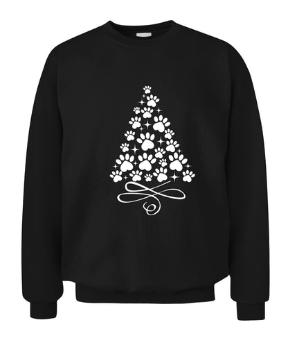 Paw Tree Merry Christmas Graphic Apparel