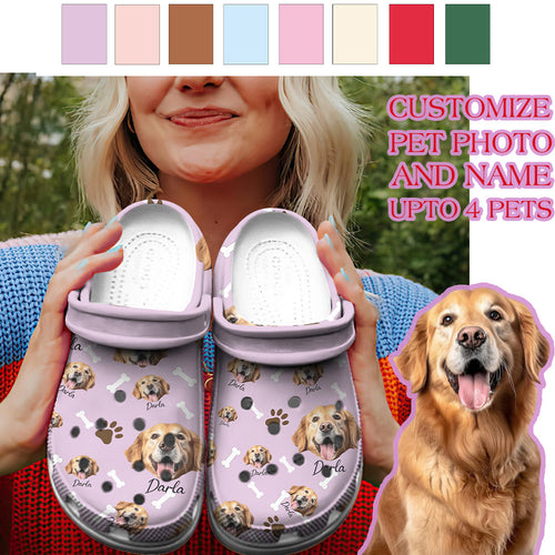 Personalized Pet Dog Cat Photo And Name Custom Classic Clogs