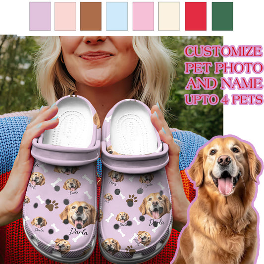 Personalized Pet Dog Cat Photo And Name Custom Classic Clogs