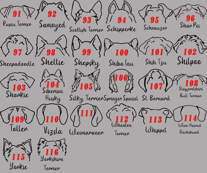 Embroidered Dog Ears with Personalized Names