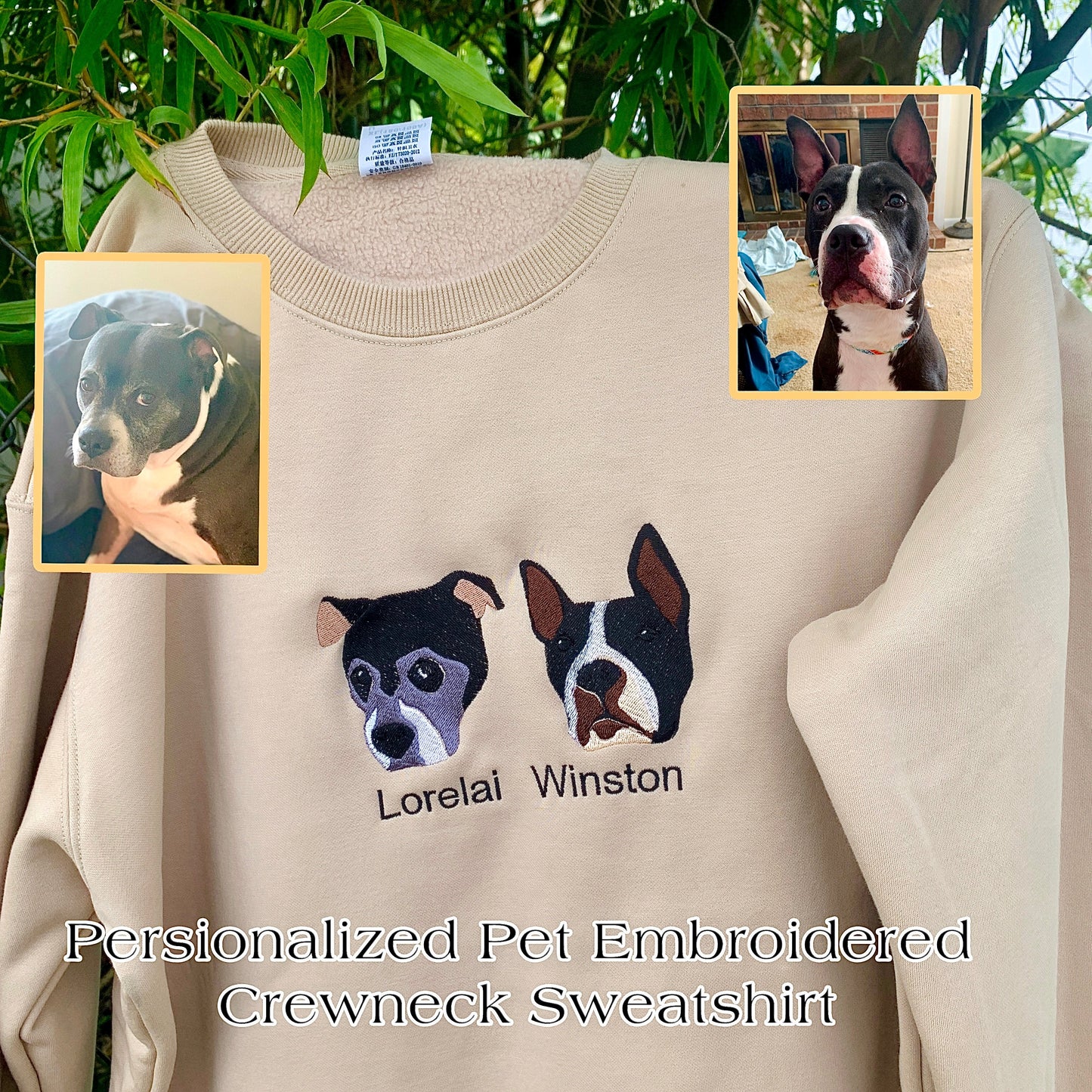 Personalized Embroidered Pet Dog Cat Hoodie Sweatshirt T-Shirt