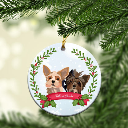 Personalized Custom Pet Dog Cat Ceramic Ornament