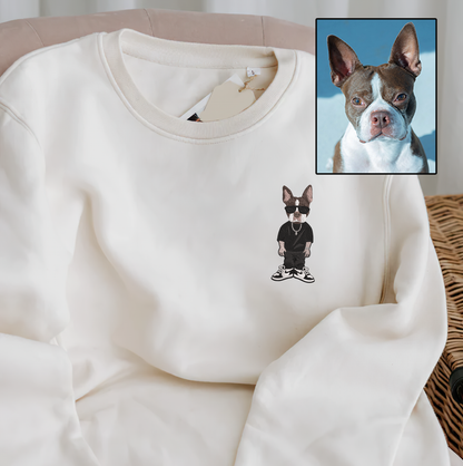 Personalized Embroidered Pet Dog Cat Full Body Hoodie Sweatshirt T-Shirt