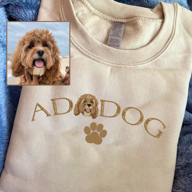 Personalized Embroidered Adidog Hoodie Sweatshirt T-Shirt