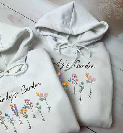 Personalized Embroidered Family's Garden Hoodie Sweatshirt T-Shirt