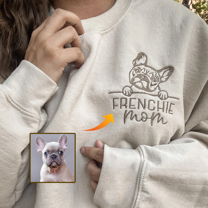 Pet Mom Personalized Embroidered Pet Dog Cat Hoodie Sweatshirt T-Shirt